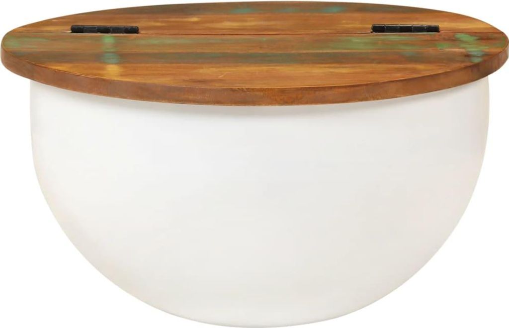 vidaXL Couchtisch Weiß 50x27 cm Altholz Massiv