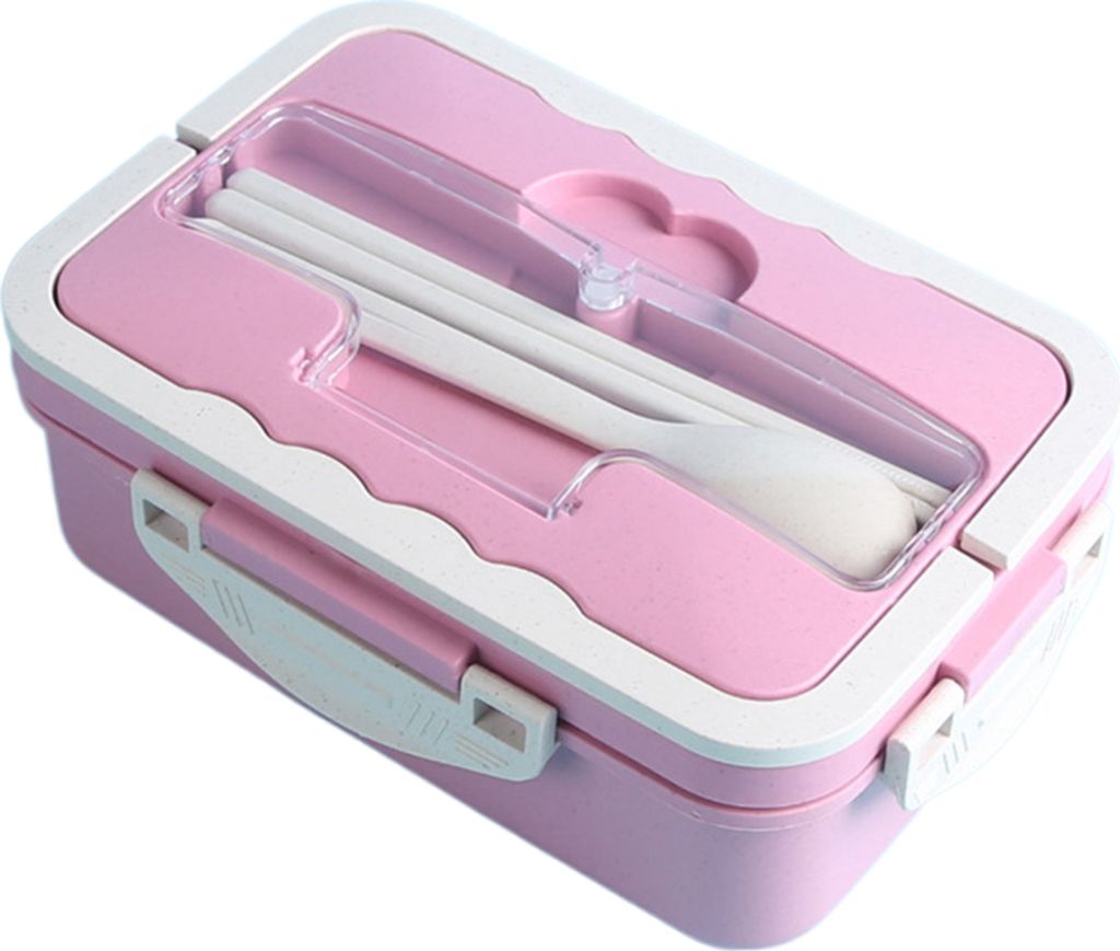Lunchbox für Kinder mit 3 Fächern, 2 Besteckteilen, 1000 ml, auslaufsichere Bento-Box fürs Kinderzimmer, für Jungen, mikrowellengeeignet