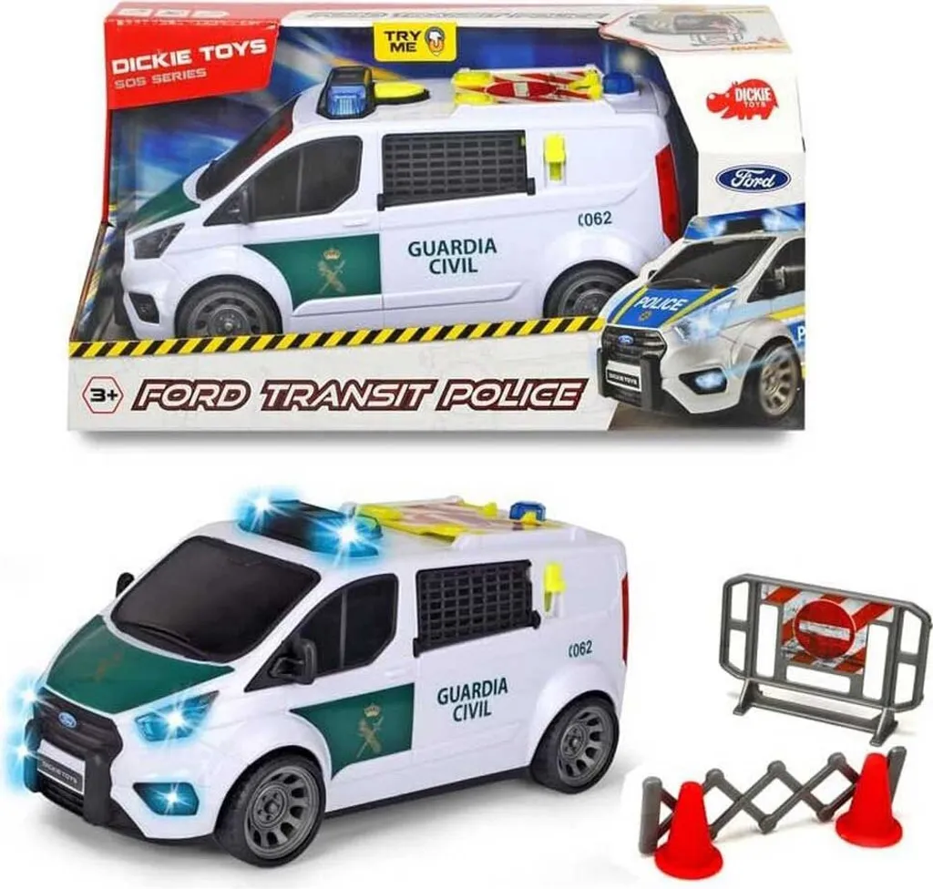 Dickie Toys SOS Fourgon Garde Civile 38 cm - Véhicule Argenté Dickie