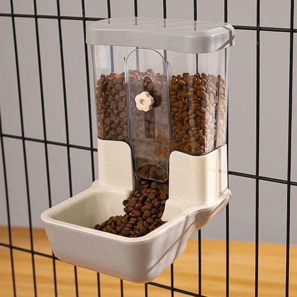 Automatische Voederautomat Hausdieren 800 ml, verstelbare Dosierung, batteriebetrieben, für kleine Tierkäfige, Kaninchen, Katzen, Welpen, Caviar,...
