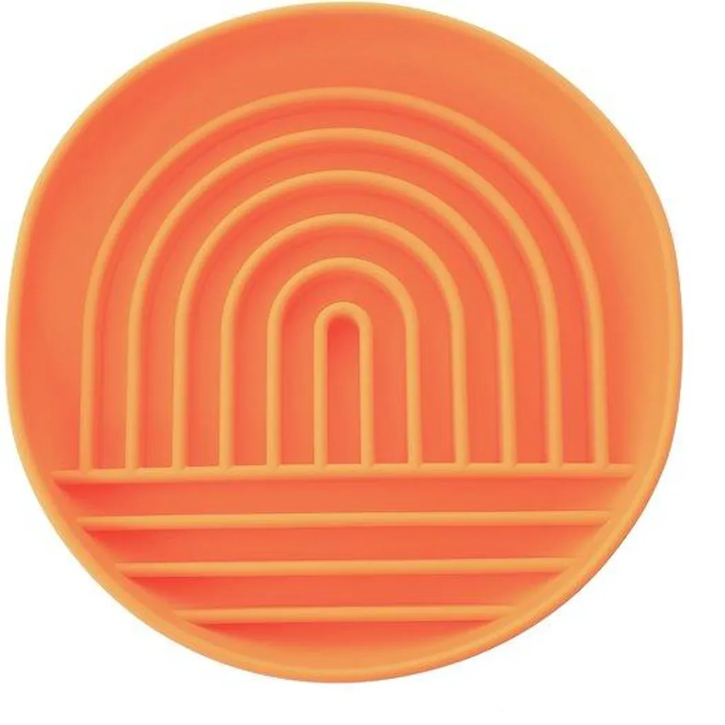 Contenant silicone orange à ventouse pour repas nomade et sans gâchis