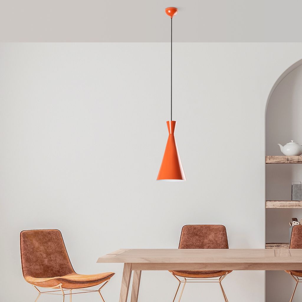 Opviq, Tom - 3541 - Orange, Kronleuchter, METALLKÖRPER, Orange, 134 x 10 x 10 cm
