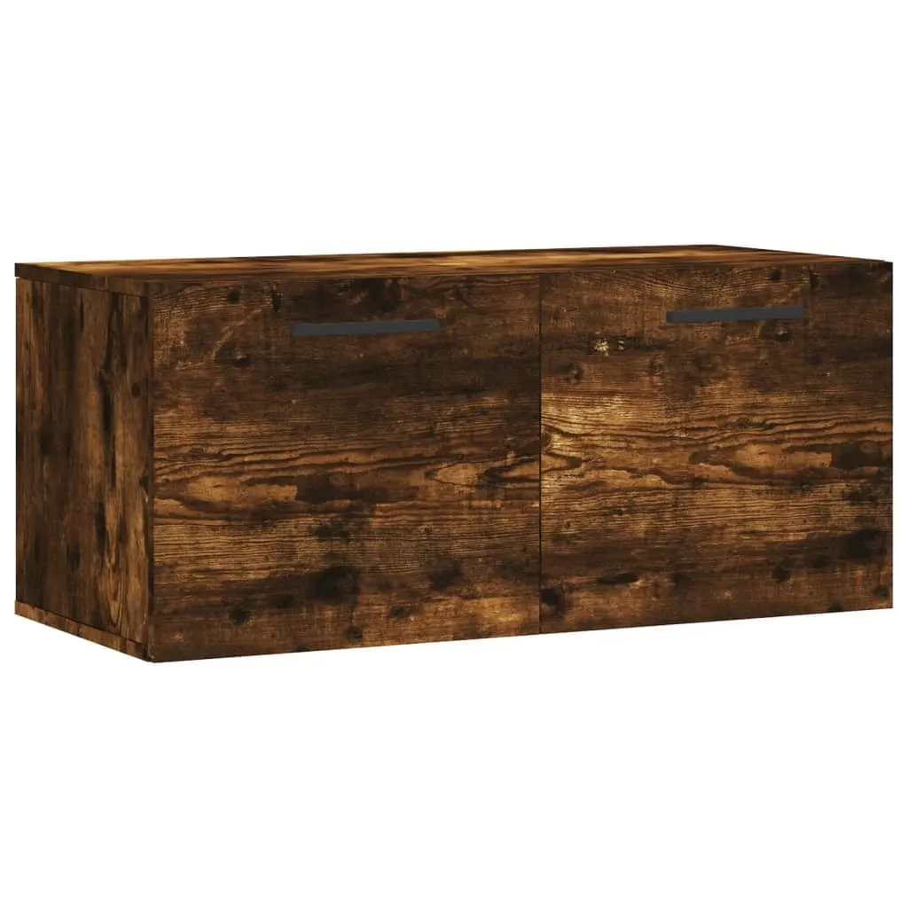 vidaXL Armadio a muro in rovere fumé 80x36,5x35 cm Materiale a base di legno