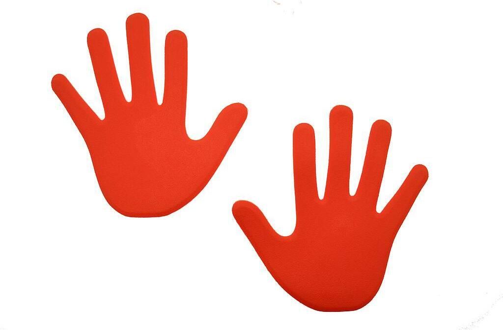 Pre-Sport - Hand - Bodenmarkierung 6er-Pack - Gummi RD1307 (Einheitsgröße) (Rot)