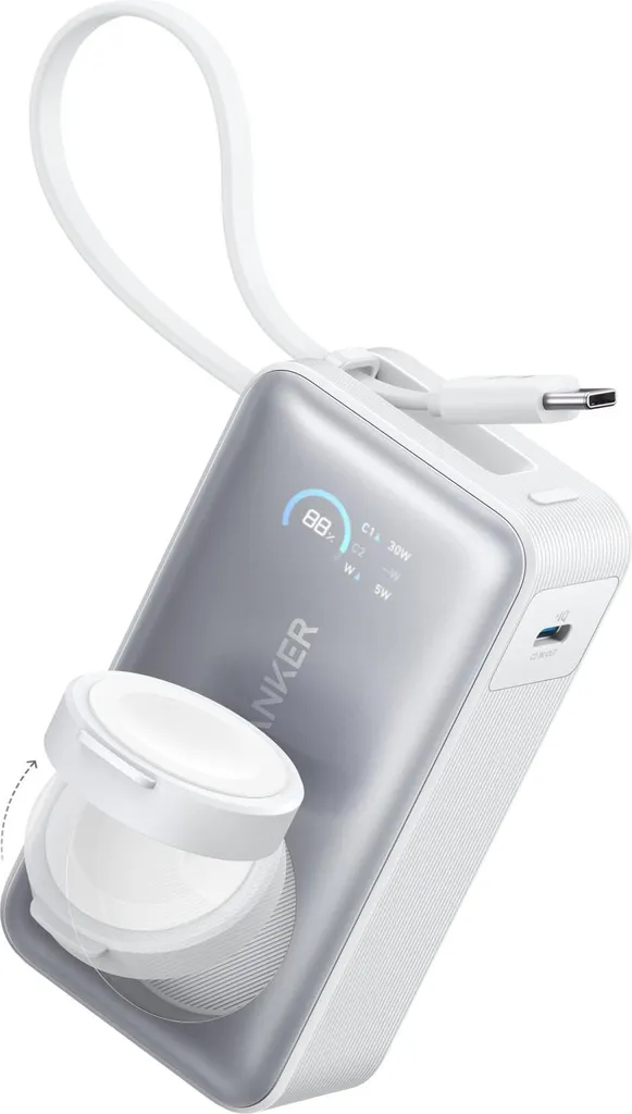 Batterie Externe 35W Anker MagGo 10000mAh Blanche Charge Rapide Apple Watch