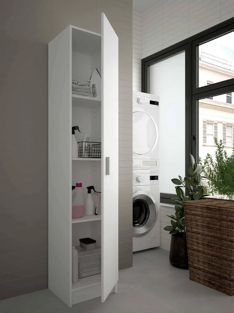 Meuble de rangement vertical blanc Alexander 37 cm avec étagères