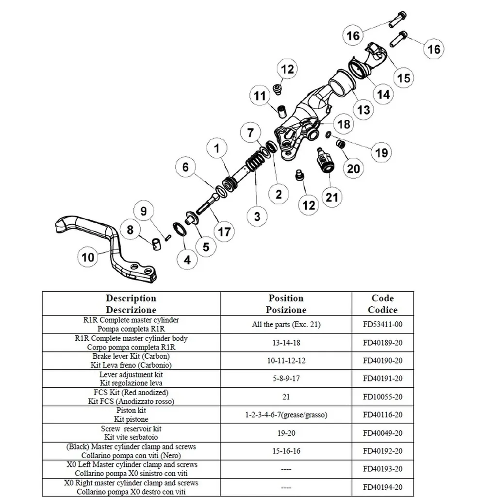 Kit Maître-Cylindre Formula R1 Racing Argent pour Frein de VTT - 2