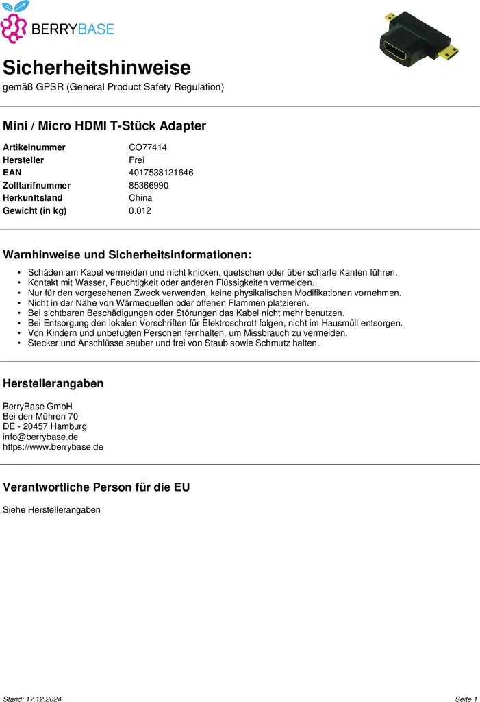 Adattatore HDMI a Mini/Micro HDMI T Goobay 77414 | 4K UHD 60Hz Oro