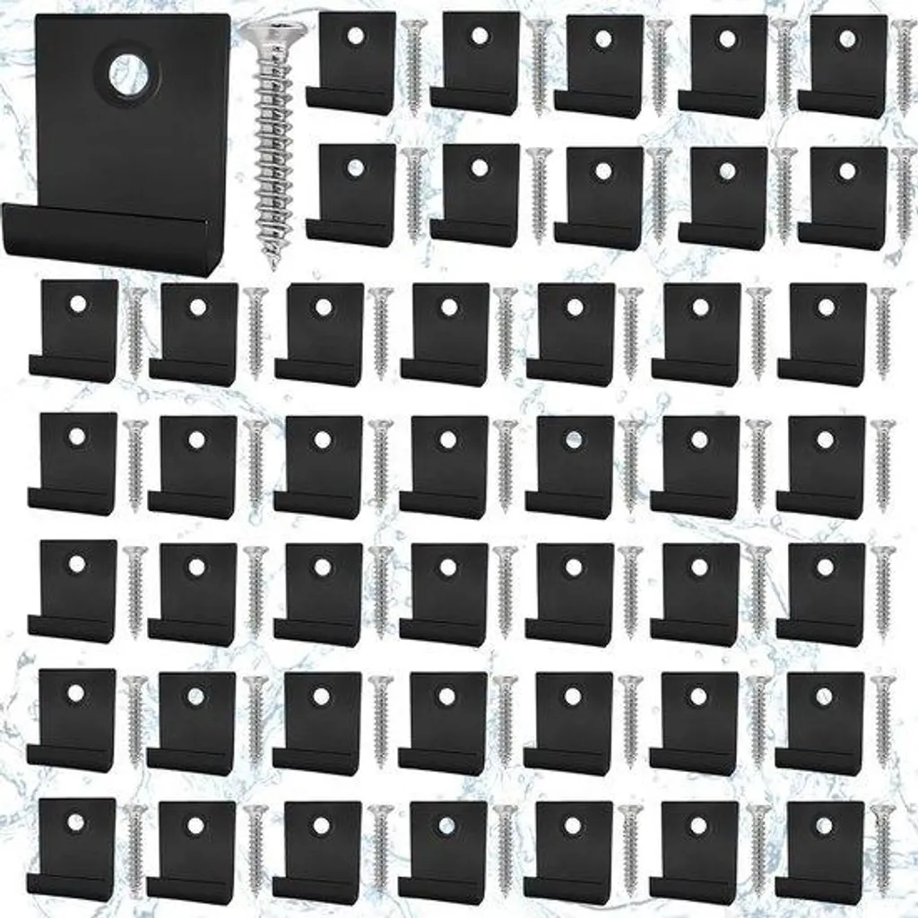 Clips de fixation noirs invisibles en acier inoxydable 50 pcs vis M4 8mm