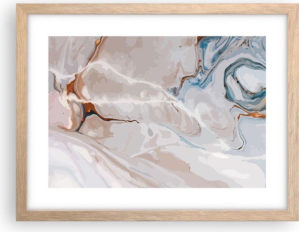 Gerahmtes Poster - Rahmen in heller Eiche - Abstraktion modern - 40x30 cm - Wand Bild - Wanddeko - Wandbilder - Wandposter - Bilderrahmen - Bilder ...