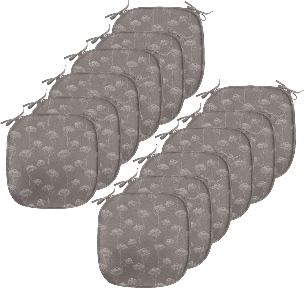 Offerta Set 12 Cuscini Sedie ABAKUHAUS 40x40 Tortora Fiori