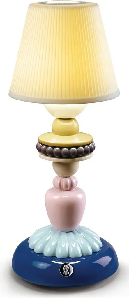 Casa Padrino Lampe de Table LED en Porcelaine Bleue Multicolore Luxe