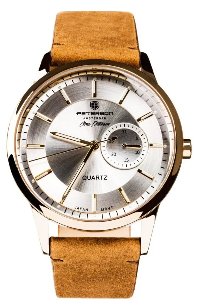 Montre classique homme bracelet cuir marron vintage élégance héritage