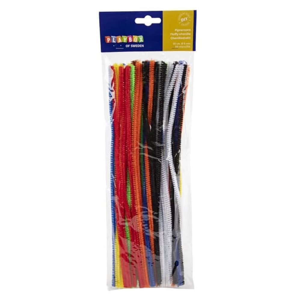 Chenilledraht - 30 cm - 50 Stück - grundfarben