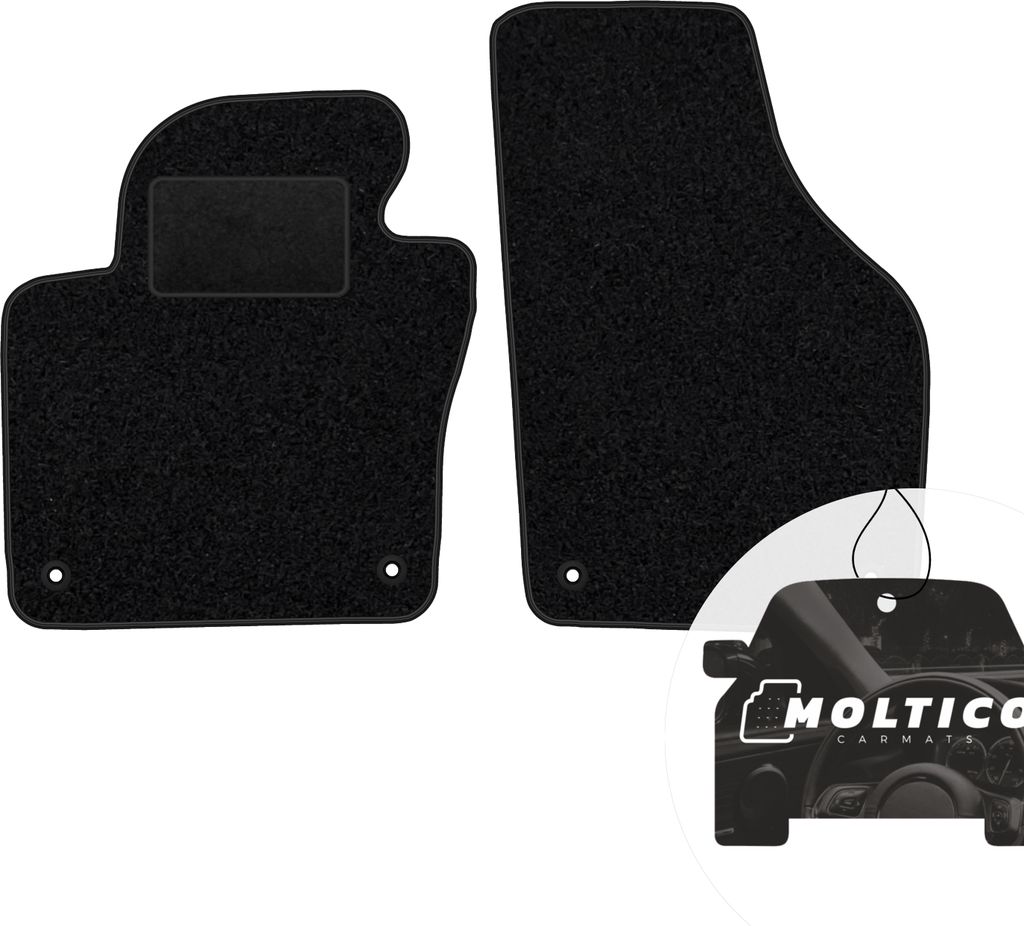 moto-MOLTICO Vorne Fußmatten Auto Velours Autoteppiche Schwarz Automatten Set 2-teilig passend für VW Tiguan I 2007-2015