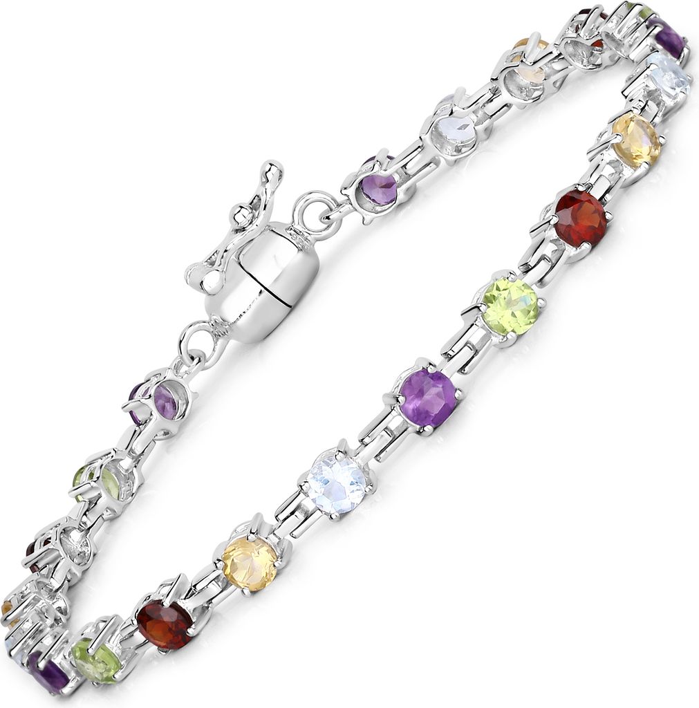 Vira Jewels Armband 925-Sterling Silber rhodiniert Multicolour rund