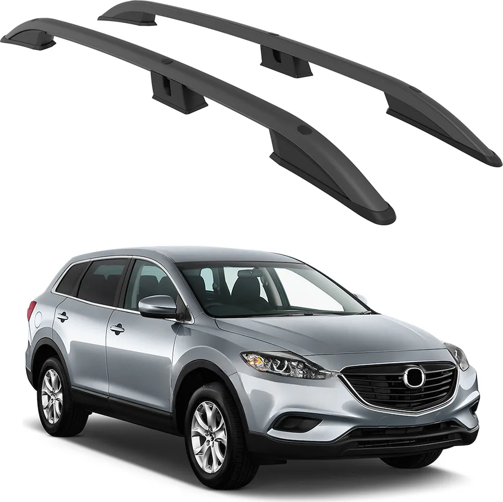 Kit Barre Tetto Turtle Roller Crown Mazda CX-9 TB 07-15 Alluminio Nero