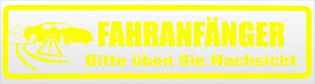Kiwistar Fahranfänger Nachsicht Magnetschild Schild magnetisch - 20cm Neongelb - Magnetfolie für Auto PKW Kfz