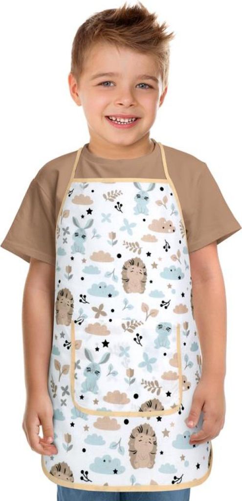 Kinderschürze - 37 x 47 cm, für Kinder von 3 - 5 Jahren - Blau,Braun