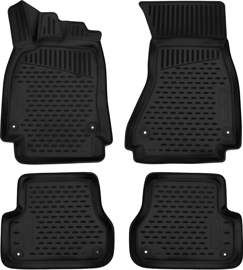 WALSER XTR Gummi Fussmatten Auto für Audi A6 Limousine (4G2, 4GC, C7), ohne Fach Fahrersitz 2010 - 2018, 100% passgenaue Auto Fußmatten, robuste ...