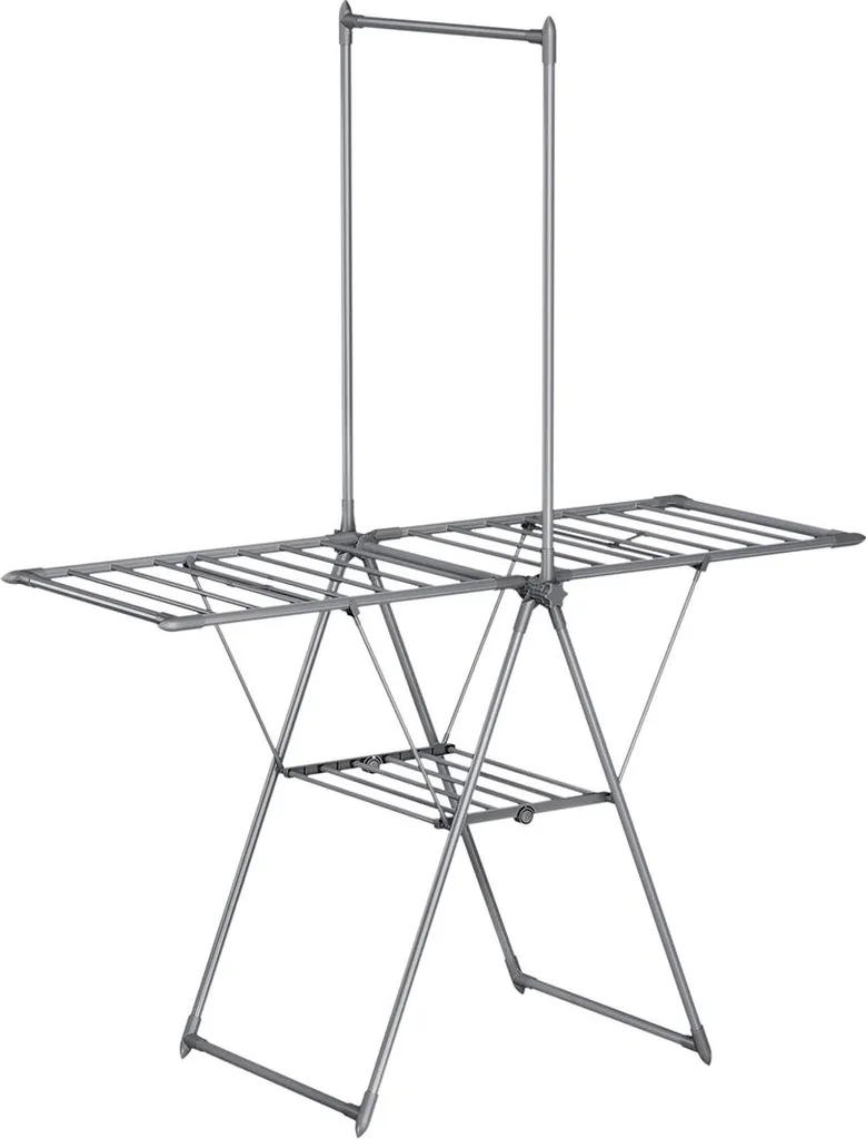 Porte-manteau d'entrée gris à 2 niveaux : idéal pour petits appartements