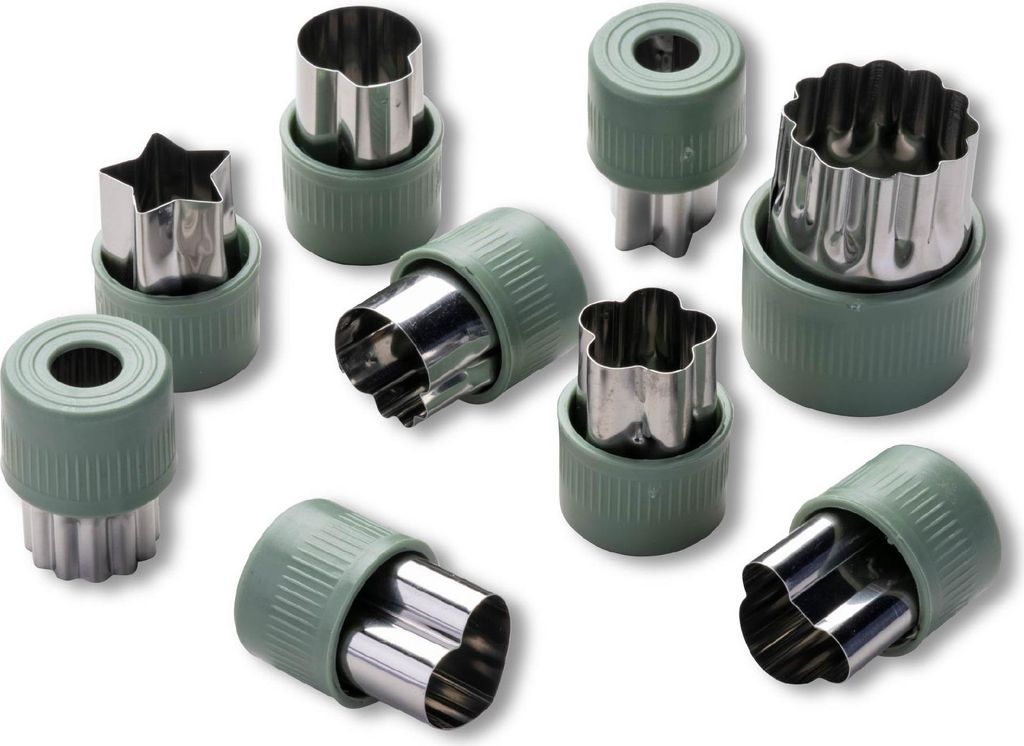 Fackelmann Gemüse Ausstecher Set, 9-teilig aus Edelstahl Perfekt für kreative Küchenmomente mit Obst, Gemüse und mehr, Rostfrei & Spülmaschin...