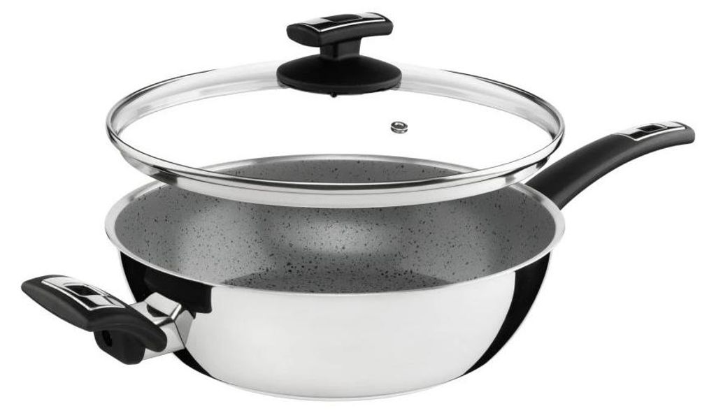 KOLIMAX Bratpfanne CERAMMAX PRO COMFORT, mit Deckel, Durchmesser 26 cm, grau GRANITE