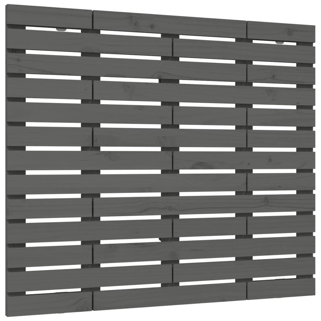 Wand-Kopfteil Grau 141x3x91,5 cm Massivholz Kiefer