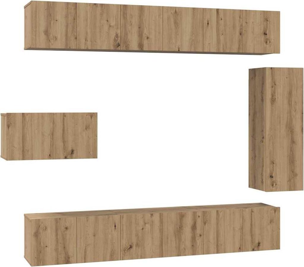 "SALE 2026"TV-Schrank, Fernsehtisch - CLORIS -set Wandmontiert 8 pcs für Wohnzimmer - elegantes Design - TV-Lowboard - Artisan-Eiche Holzwerkstoff...