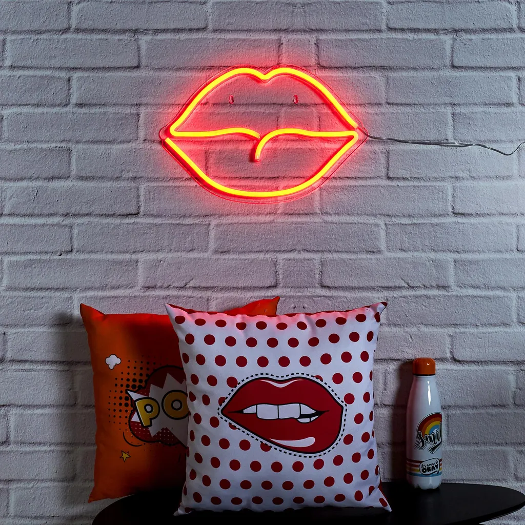 Lampe LED Néon Bouche Rouge USB M4 - Éclairage Déco Facile sans Travaux