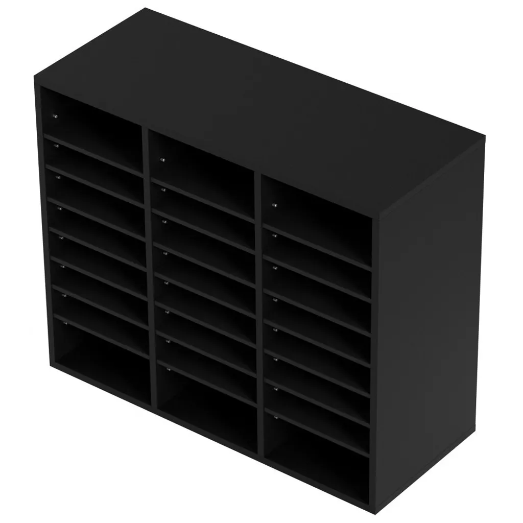 Trieur de documents A4 empilable - Meuble de rangement noir 24 cases - 10