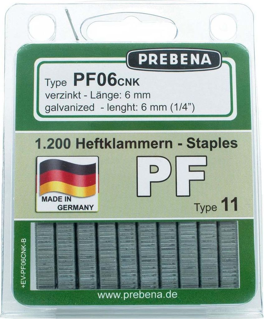 Prebena PF06CNK-B Heftklammern im Blister verzinkt