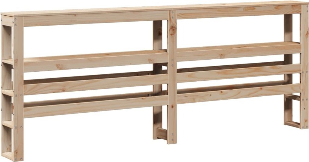 Kopfteil mit Ablagen 180 cm Massivholz Kiefer