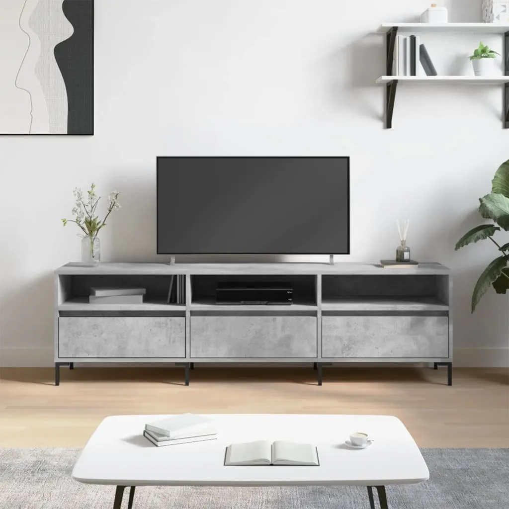 Mobile TV Maison Exclusive Grigio Cemento 150x30x44.5 Materiale Ligneo