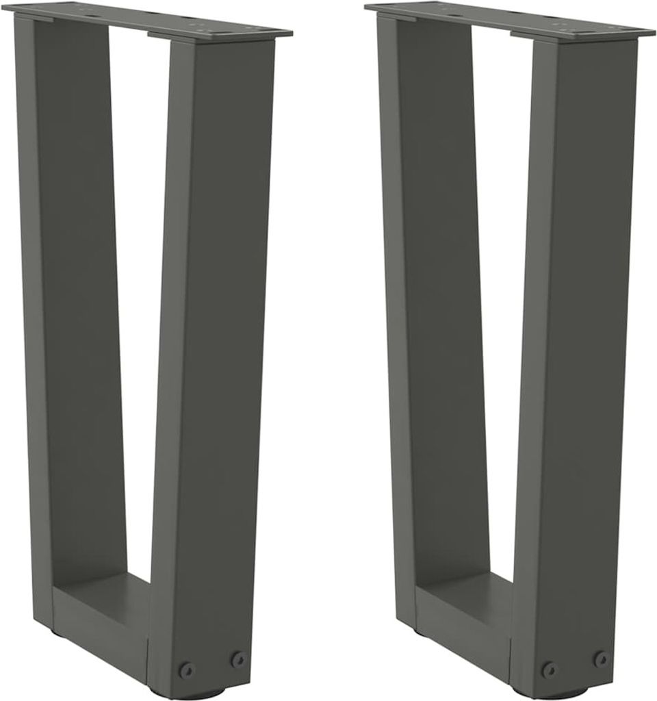 Couchtischbeine V-Form 2 Stück Anthrazit 38x(42-43,3) cm Stahl