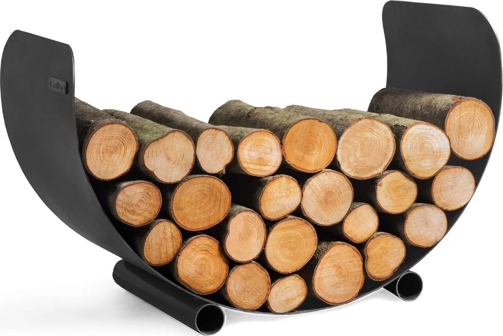 Kaminholzregal Ohio Stahl schwarz 70 cm robustes Brennholzregal Outdoor