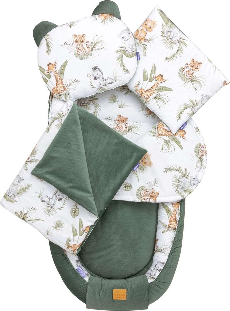 Savanna Fun & Olive Velvet 5-teiliges Set XXL Babynest Produktbild 