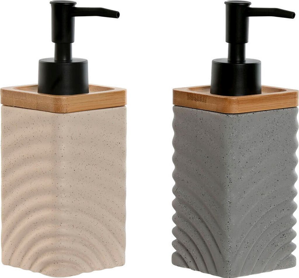 Seifenspender Home ESPRIT Schwarz Grau Creme Bambus Dolomite 320 ml (2 Stück)