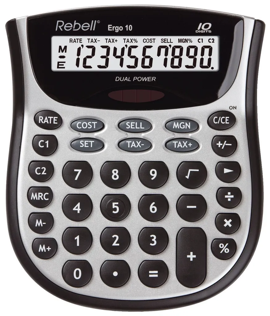 Calculatrice Rebell Ergo 10 contre la fatigue visuelle 10 chiffres