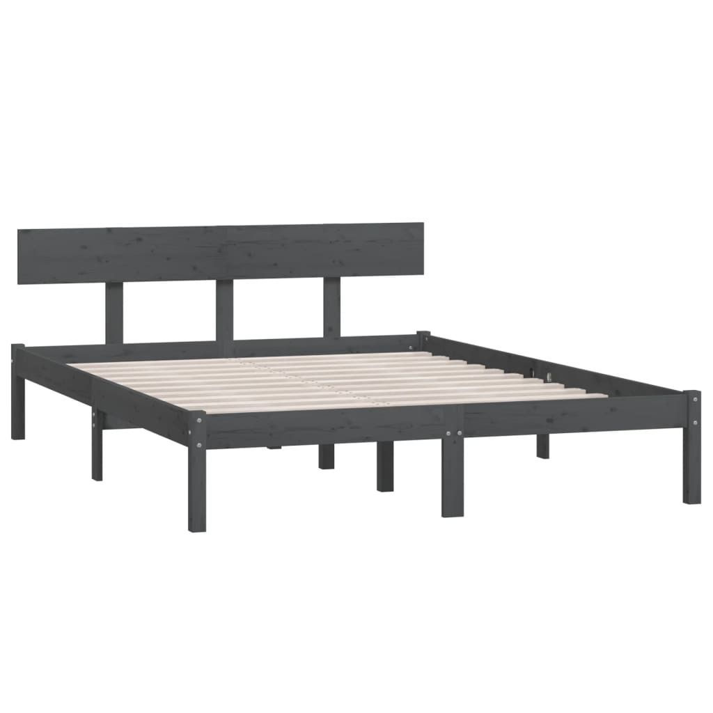 "Winterschlussverkauf "Massivholzbett - CLORIS - Doppelbett - Robust und langlebig - Grau 120x190 cm - Einfache Montage - - NeuMöbel9176876