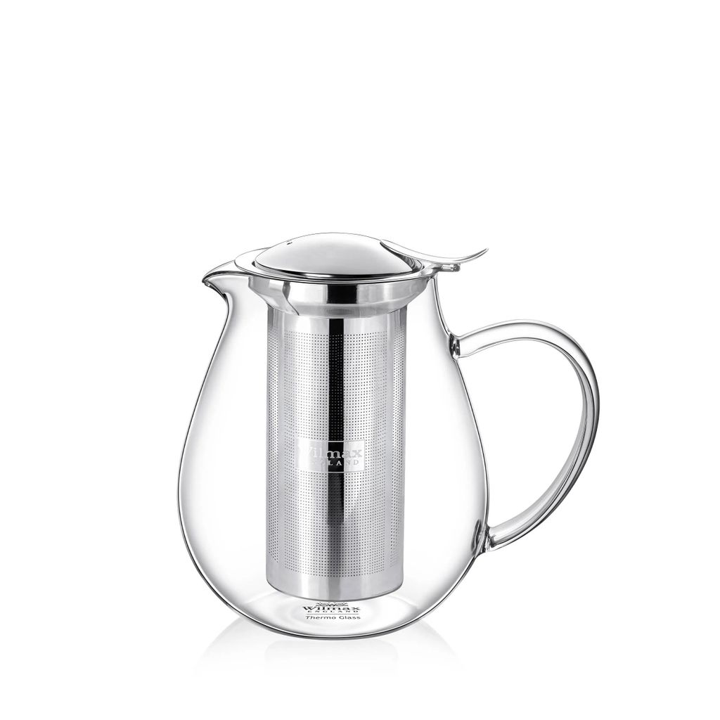 Glaskanne für Tee und Kräuter, Metall-Ei Wilmax 0,85 l Produktbild 