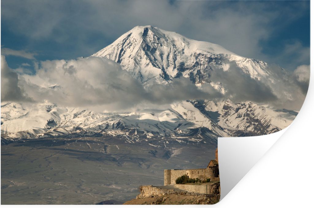 MuchoWow Wandtattoo Wandsticker Wandaufkleber Der Blick auf den Berg Ararat in der Türkei 60x40 cm Selbstklebend und Repositionierbar - Wierderv...