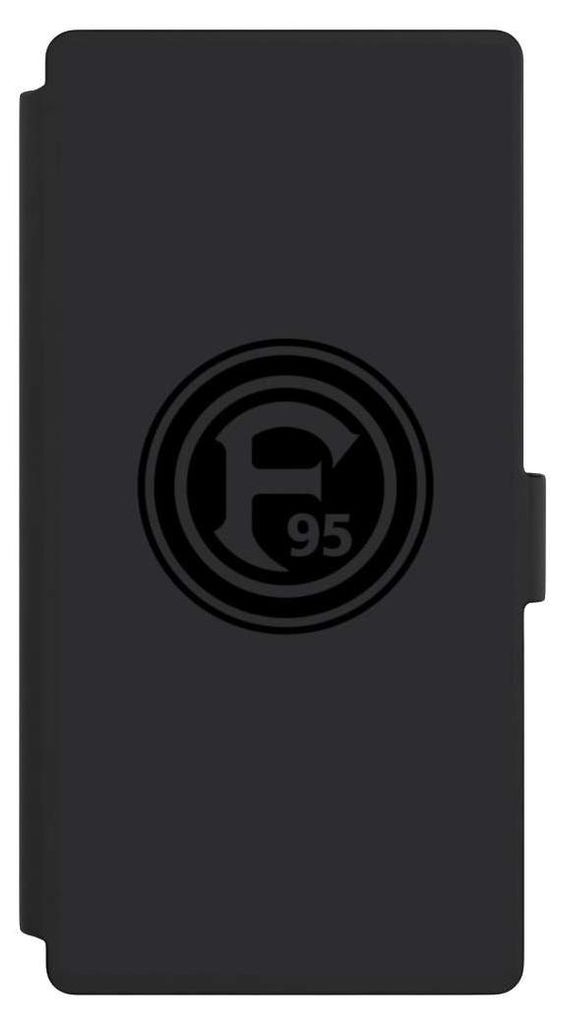 NIVOCASE Klapphülle für Samsung Galaxy S23 Ultra Handyhülle aus Kunst Leder NIVOflip schwarz F95 Fortuna Düsseldorf Logo