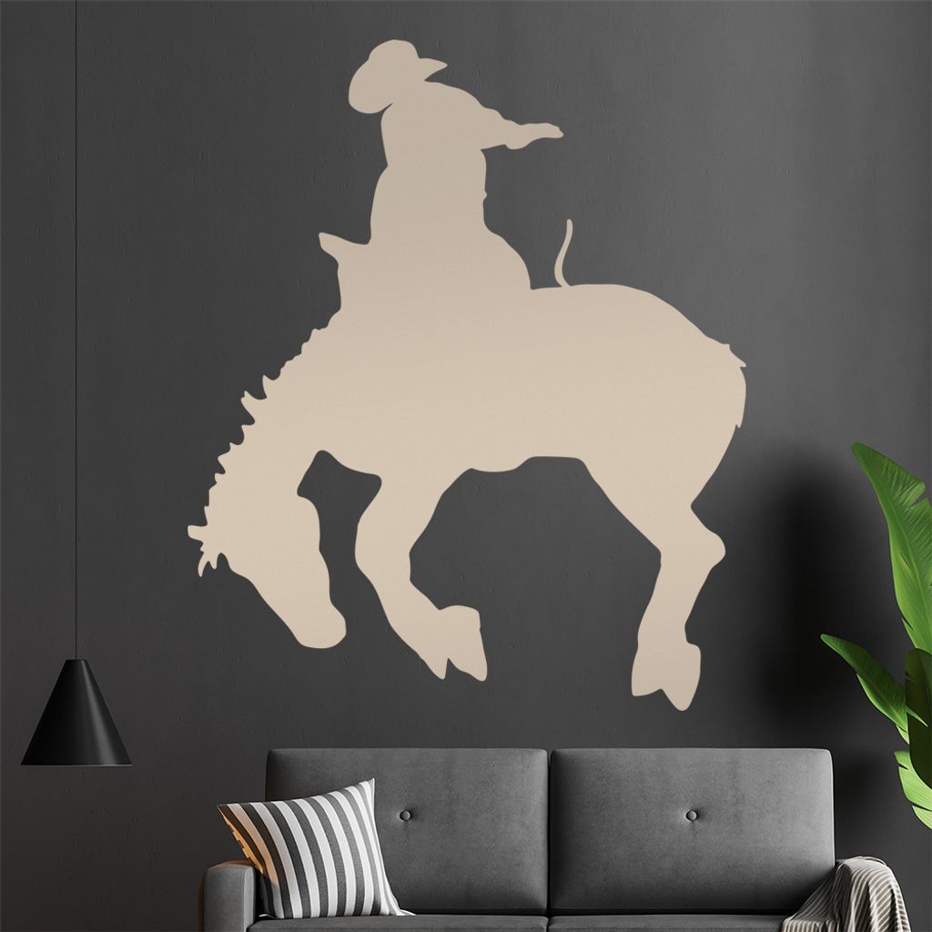 KIWISTAR Cowboy Pferd - Reiten Arena Rondeo Wandtattoo in 6 Größen - Wandaufkleber Wall Sticker - Dekoration, Küche, Wohnzimmer, Schlafzimmer, B...