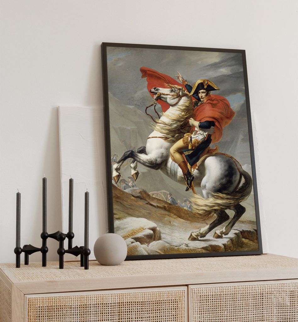 Poster Bonaparte beim Überschreiten, groesse_poster:50x70 cm, groesse_rahmen:weiß 50x70 cm