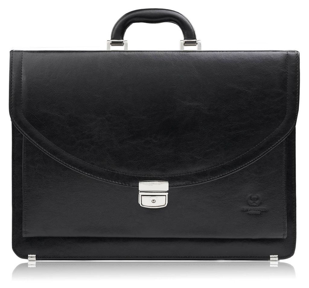 Herren Leder Hand und Schulter Aktentasche elegant schwarz Paolo Peruzzi S-46-BL