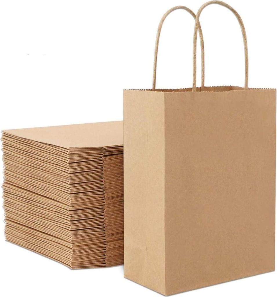 Papiertragetaschen Kraft || Papiergeschenkbeutel Papiertragetaschen mit Griffen 32