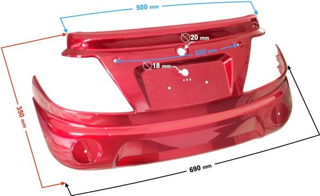 Boîtier arrière Tres-Roller rouge - Coque de protection haute qualité