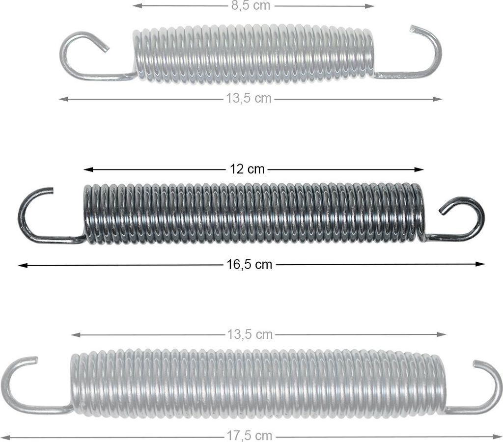 Feder Trampolin Sprungfeder Ersatzteile Ersatzfedern Federn Spiralfeder Zugfeder, Größe:1x 16.5 cm