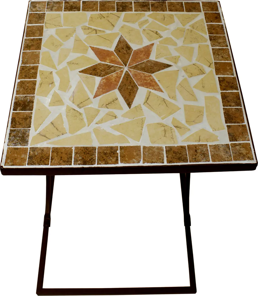 Petite table d'appoint AMARILLO en métal robuste et design géométrique